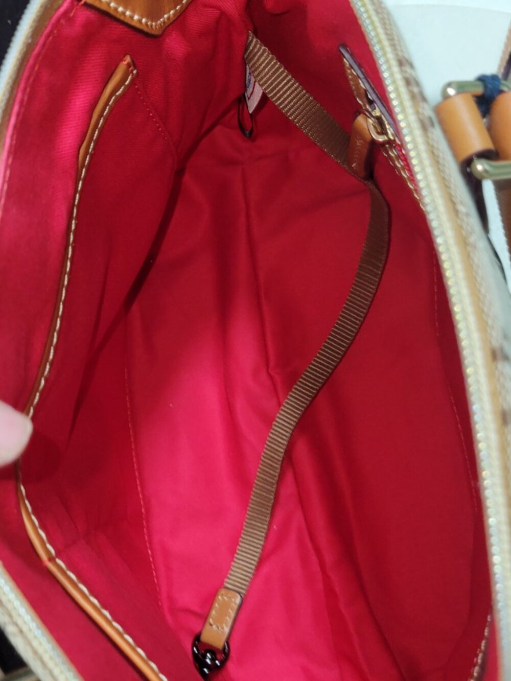 Dooney & Bourke Coated Cotton & Leather Gretta Darcy Satchel  [Item #HL19] - Picture 7 of 14